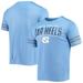 Men's Russell Athletic Carolina Blue North Carolina Tar Heels Synthetic Stripe V-Neck T-Shirt