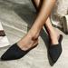 Women Pointed Toe Summer Casual Mules Flat With Knitted Upper Sandals Shoes
