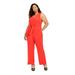 VINCE CAMUTO Womens Red Sleeveless V Neck Evening Jumpsuit Size 20W