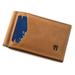 RFID Blocking Slim Minimalist ID Outside Front Pocket Wallet, Money Clip, 9 Slots, Leather (Tan)