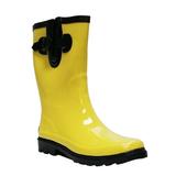 Womens Waterproof Rain Boots High-Top Yellow Glossy Rubber Rain Shoes Non-Slip Garden Shoes