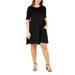 24seven Comfort Apparel Knee Length Plus Size Pocket T Shirt Dress, P0116149, Made in USA