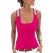 Summer Womens Casual Silk Top Vest Sleeveless Mock Neck Tee Shirt Tank Tops Plus Size S-3XL