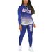 2pcs Women Long Sleeve Tracksuit Set Pullover Sweatshirts Sport Suits Tie Dye Sport Lounge Wear Letter Print Top Pants T-shirt Trousers Outfits Plus Size for Women