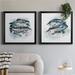 Dovecove Fish For Dinner I Fish For Dinner I - 2 Piece Picture Frame Set Canvas, Glass in Blue | 34.5 H x 69 W x 1.5 D in | Wayfair