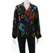 Pre-ownedBarneys New York Womens Floral Button Down Silk Blouse Top Black Size EUR 36