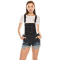 Wax Women's Juniors Cute Denim Overall Shorts - 90078