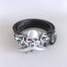 Gothic Skull Belt Buckle With Black Studded Genuine Leather Belt