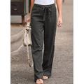 ZANZEA Women Elastic Waist Pants Casual Loose Long Trousers Drawstring Pants