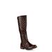 Nature Breeze Quilted Design Women's Riding Boots in Cognac