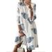 Sexy Dance Oversized Cotton Linen Dresses for Women Casual Loose Baggy Summer Beach Sundress O-neck Vintage Swing Dress Ladies Boho Floral Printed T Shirts Dress