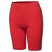 A2Y Women's Basic Solid Premium Cotton Mid Thigh High Rise Biker Bermuda Shorts Ruby L