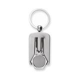Nickel-plated Polished and Satin Golf Divot Key Ring