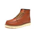Avamo Men Leather Boots Motorcycle Shoes Martins Boots Shoe Lace-Up Ankle Boot