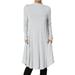 TheMogan Women's S~3X Long Sleeve Mock Neck Draped Jersey Pocket Fit & Flare Dress