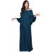 KOH KOH Long Strapless Cocktail Evening Off The Shoulder Cold Sexy Evening Flowy Formal Full Floor Length Tall Drape Gown Maxi Dress For Women Blue Teal Large US 12-14 NT059