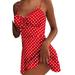 Sexy Dance Women Polka Dot Dress Casual Sleeveless Mini Dress Casual Boho Beach Holiday Dresses