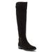 Vince Camuto Poshia Black Suede Tall Knee Riding Flat Heel Fitted Boots (7.5, BLACK)