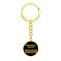 Dog Mom Gift Irish Water Spaniel Mama Circle Keychain Stainless Steel or 18k Gold