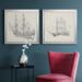 Breakwater Bay Antique Ship Sketch I Antique Ship Sketch I - 2 Piece Picture Frame Drawing Print Set Canvas, in Black | Wayfair