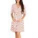 MAWCLOS Women Floral Nursing Maternity Wrap Dress Summer Beach Boho Polka Dot Pregnant Mini Sundress Short Sleeve V Neck Dress