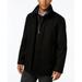 LONDON FOG Men's Wool Blend Button Front Car Coat, Charcoal/Black, Medium