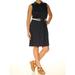 TOMMY HILFIGER Womens Navy Belted Sleeveless Collared Above The Knee Shirt Dress Dress Size: 12