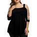 MAWCLOS Plus Size Short Sleeve Strappy Cold Shoulder T-Shirt for Women Lady Criss Cross Sequin Sleeve Tops Blouses