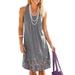 Avamo Ladies Casual Sleeveless O-Neck Tunic Dress A line Swing Casual Sundress Women Summer Casual T Shirt Dresses Tank Top Sundress Plus Size