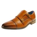 Bruno Marc Mens Business Dress Lace-up Cap toe Oxford Shoes Monk Strap Slip On Loafers US HUTCHINGSON_2 CAMEL Size 8.5