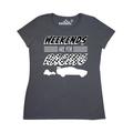 Inktastic Weekends are for Racing Race Car Silhouette and Racing Flag Adult Women's T-Shirt Female Charcoal L