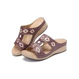 Wazshop Womens Platform Slide Sandals Slide-on Open Toe Faux Leather Summer Flat Sandals