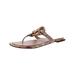 Tory Burch Womens Enamel Miller Leather T-Strap Thong Sandals
