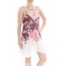 FREE PEOPLE Womens Pink Floral Haze Lace Trim Above The Knee Dress Size: S