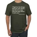 Fight for the Things that You Care About RBG Quote Political Men's Graphic T-Shirt, Military Green, 2XL