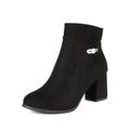 DREAM PAIRS Women's Mimi Black Chunky Heel Ankle Bootie 8.5 B(M) US