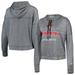 Nebraska Huskers Russell Athletic Women's Cropped Long Sleeve Mock Neck Hoodie - Heathered Gray