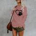 Women's Casual Long Sleeve White T-shirt Daisy Letter Print Plus-size Tops Ladies Harajuku pink Pullover Tees