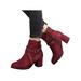 UKAP Women's Suede Chelsea Ankle Boots High Heels Pointy Booties Shoes