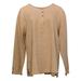 Denim & Co. Women's Top Sz XL Sherpa Henley Tunic W/ Side Slits Beige A82230