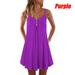 Women's Casual Mini Summer Dress Strapless Off Shoulder Plus Size Loose A-Line Sundress Sexy Beach Dress Pleating Buttons Dress