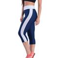 Women Elastic High Waist Sport Yoga Capri Pants Yoga Trousers with Pockets Lady Sport Pants Capri