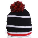 US Cities Plain Stripe Winter Cuff Knit Pom Pom Beanie Hat Cap