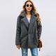 Women Faux Fur Jacket Fuzzy Teddy Bear Notch Lapels Touble Breasted Buttons Pockets Oversized Casual Coat
