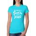 Raised on Sweet Tea and Jesus Humor Southern Womens Inspirational/Christian Slim Fit Junior Tee, Tahiti Blue, Medium