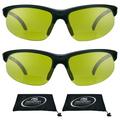 proSPORT BIFOCAL Sunglass Readers Sporty Wrap Yellow Night Men Women 2 Pairs