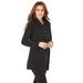 Plus Size Women's Double Button Sherpa Fleece Tunic by Roaman's in Black (Size M)