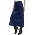 Plus Size Women's Invisible Stretch® All Day Cargo Skirt by Denim 24/7 in Indigo Wash (Size 18 W)