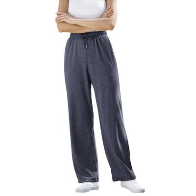Plus Size Women's Sport Knit Straight Leg Pant by Woman Within in Heather Navy (Size 1X)
