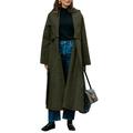 ZANZEA Women Lapel Long Sleeve Trench Coat Belted Waist Jacket Outwear